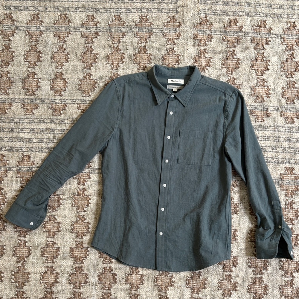 Madewell Green “Perfect” Casual Button Down Shirt - Mens Medium
